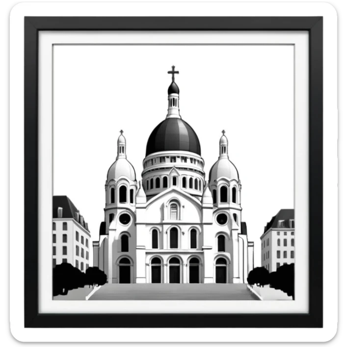 
now I want the Sacre Coeur church in black and white sticker
