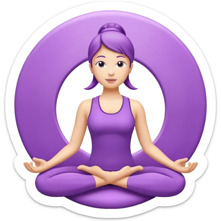 Yoga Breathing 3d Icon with color of A781F3 sticker