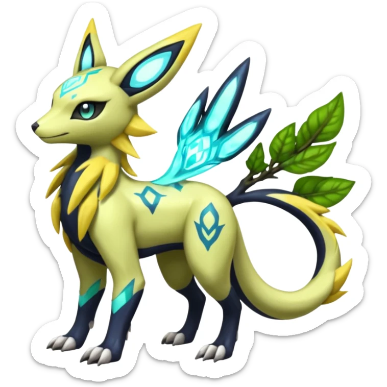  Exotic Ivy Meloetta-Zygarde-Zeraora-Renamon-Protogen-Palkia-hybrid-fusion-Fakémon-creature, full body sticker