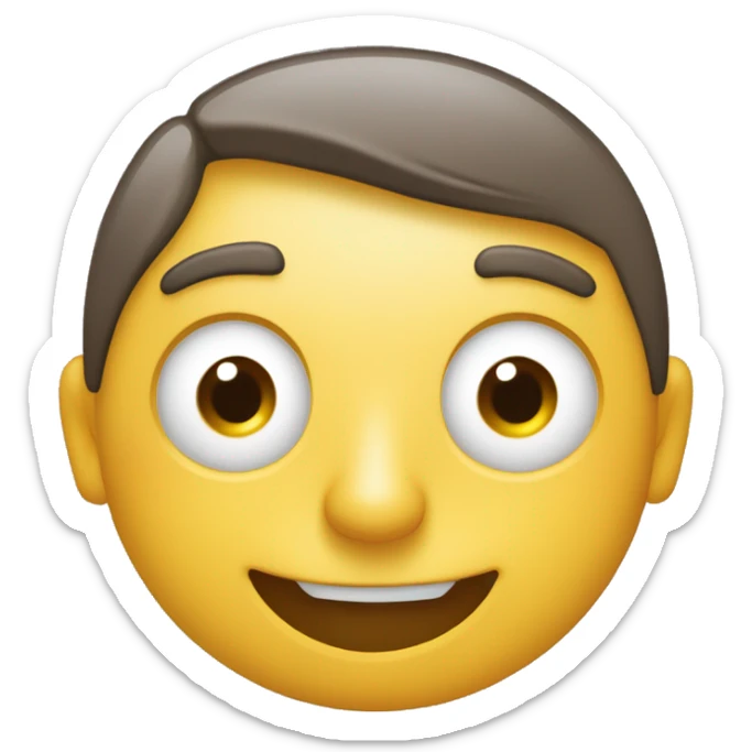 Caraamarilla con un ojo medio cerado, el otro abierto y una sonrisa cerrad sticker