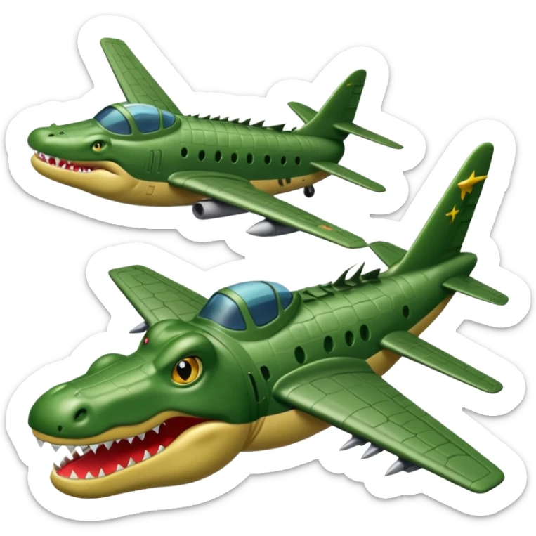 COCODRILO y avión de guerra
 sticker
