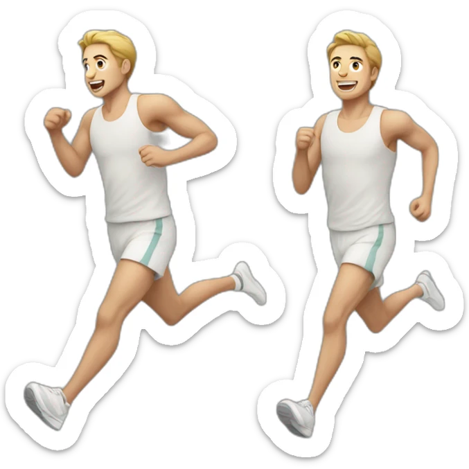 /A light-skinned man running/ sticker