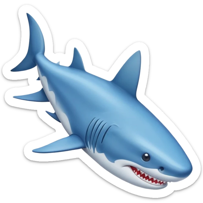 Haz un emoji de un tiburon con piernas y zapatillas de nike azules  sticker