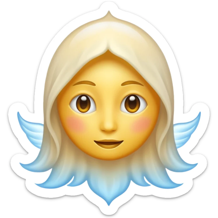 an emoji representing the human soul, ethereal, glowing, spiritual essence sticker