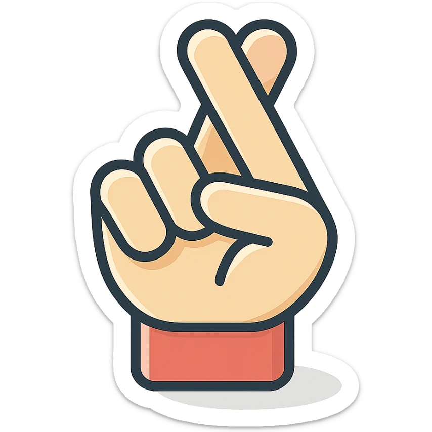 cross fingers sticker