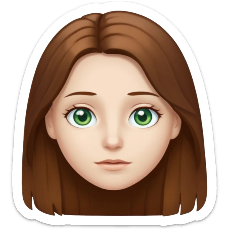 Im not pale but I'm whoite  I have greenish blue hazel eyes I have brown long hair middle part  sticker