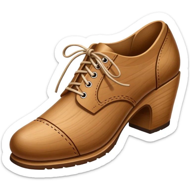 Un zapato de madera estilo Polonia . El zapato está tallado a mano. Pero de madera  sticker