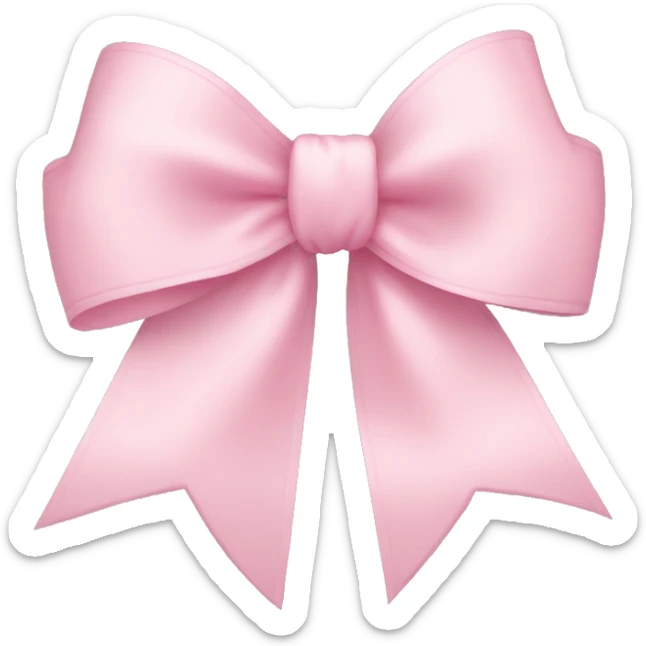 light pink ribbon bow sticker