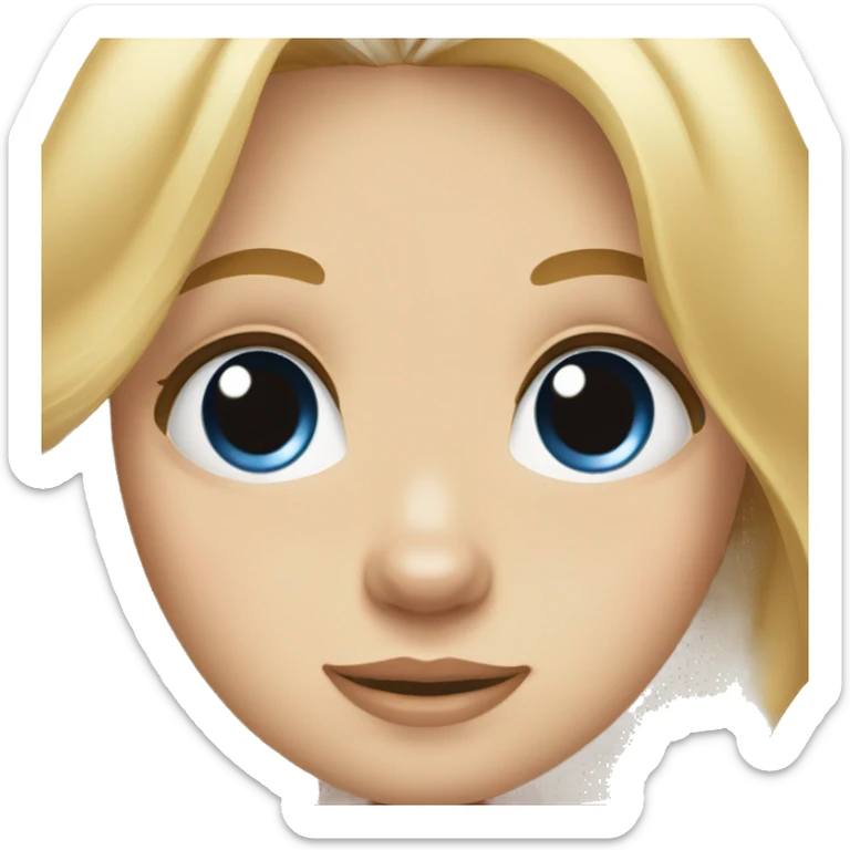Blonde hair blue eyed girl with a golden retriever  sticker
