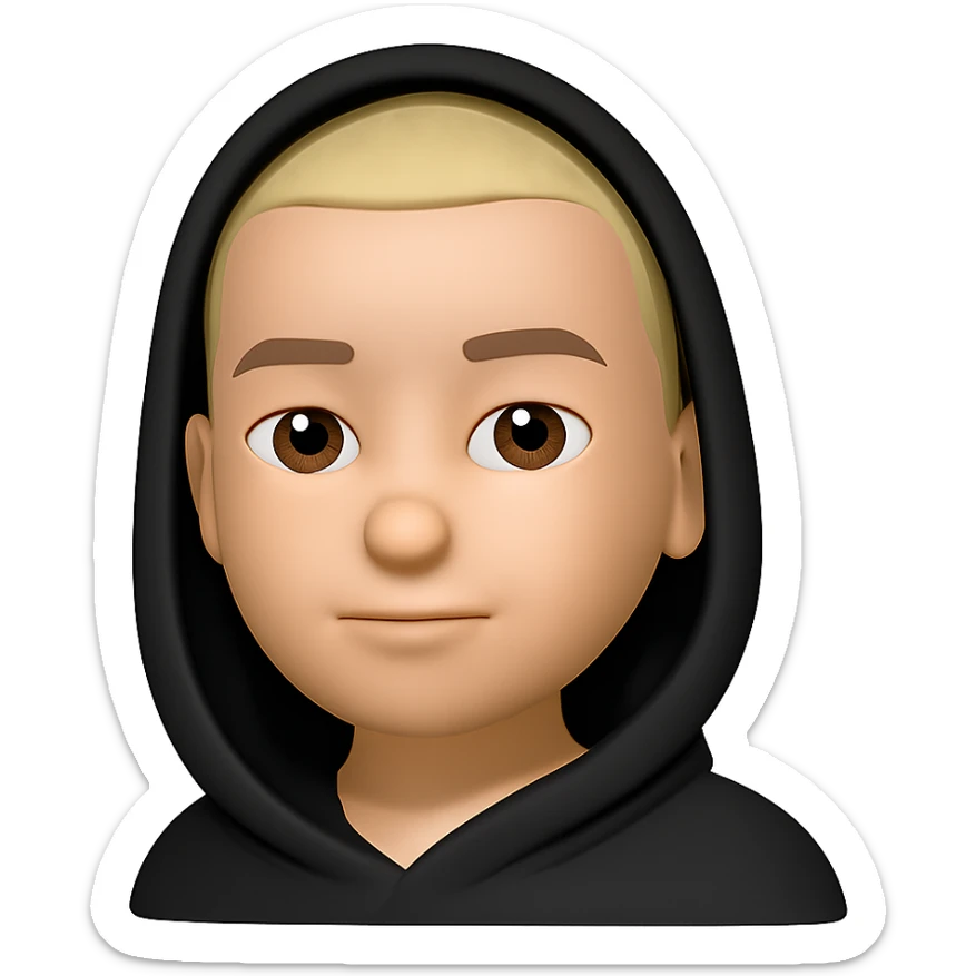 Convert this person into a 3D emoji in the Apple style, keeping the facial features and expression, with a smooth, rounded, cartoon-like look. Remove the background. The style should resemble Apple 3D emojis with a polished and friendly appearance. sticker