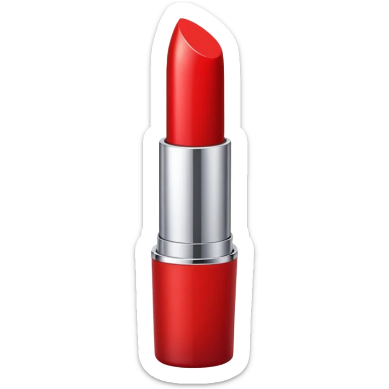 Generate a high-quality emoji of a generic red lipstick, classic tube shape, realistic color and shading, smooth gradient colors, no facial features, no brand markings, simple white background, high-resolution.
 sticker