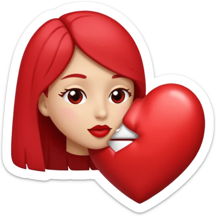 creame un emoji de una carita titando un beso de corazon hacia adelante sticker