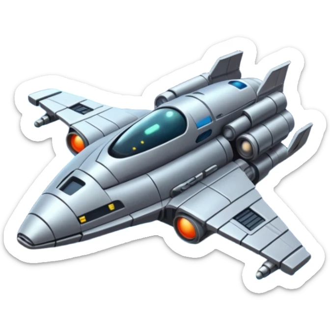 A spaceship an image of deep space, with planets stars an a galaxy, in a distopian future. sticker