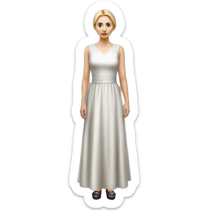 Russian woman full length in dress photorealistic serious sticker