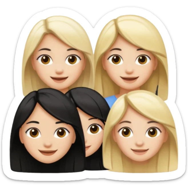 BLACKPINK 4 girls, hair colors: 1 blonde, 2 black, 1 brown sticker