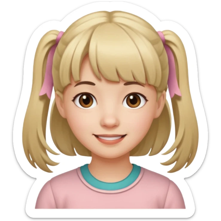 It's a trend setter that gives information related to all kinds of skin and beauty, but it's mild, has bangs and pigtails. It's a little cute and smiling, but it has to be an adult and pure sticker