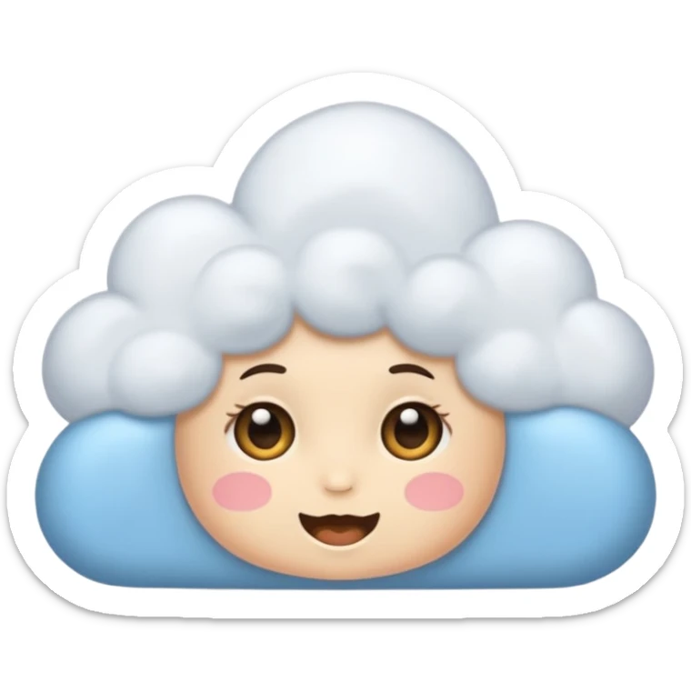 hazme una nube cute para mi tiendas de variedades femenina sticker
