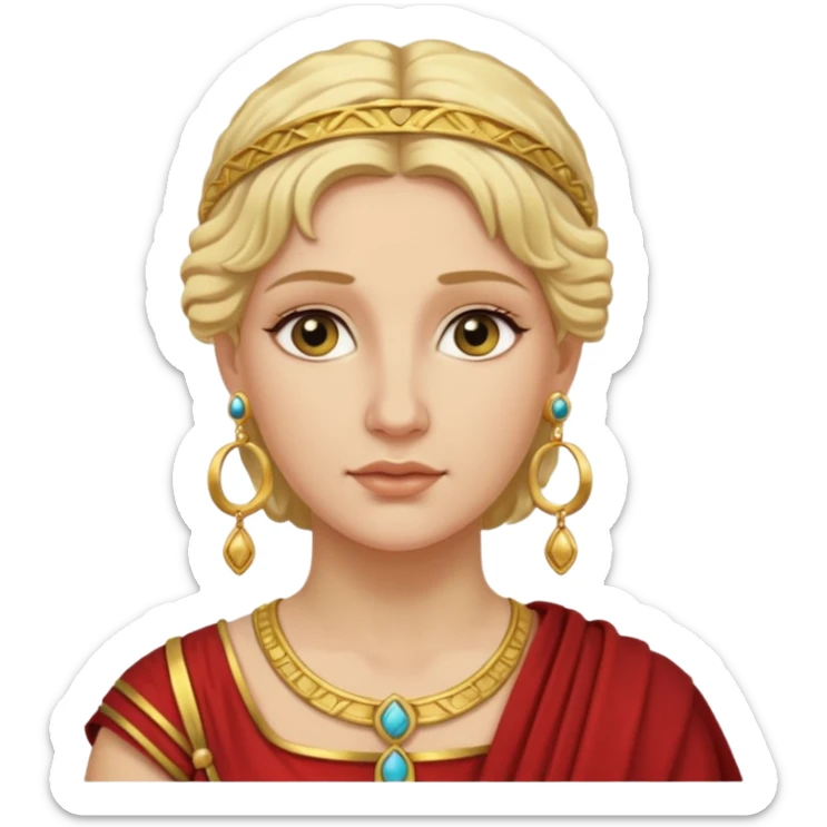 Ancient Roman woman with earrings and blonde hair sticker