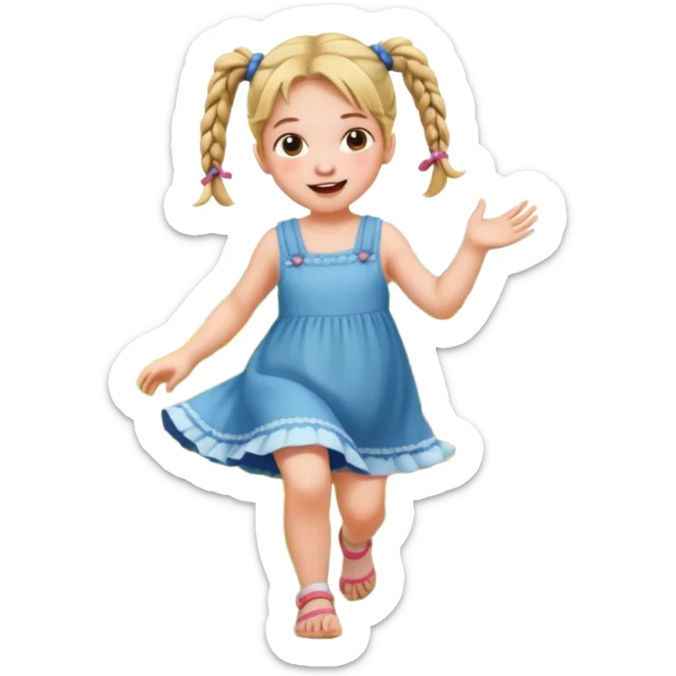 Little girl frolicking in a field sticker