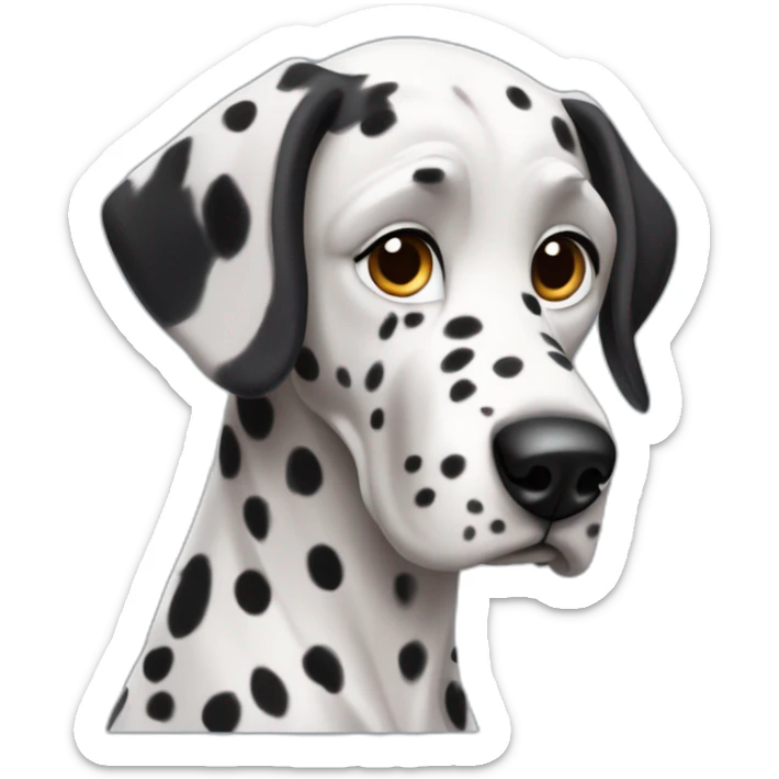 Chien race dalmatien, belle femelle en style Pixar sticker