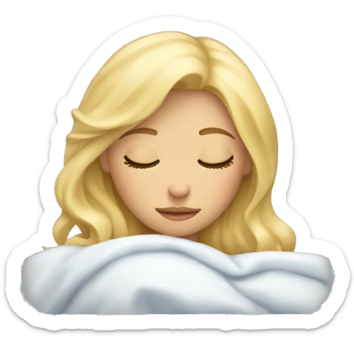 Blonde girl sleeping sticker