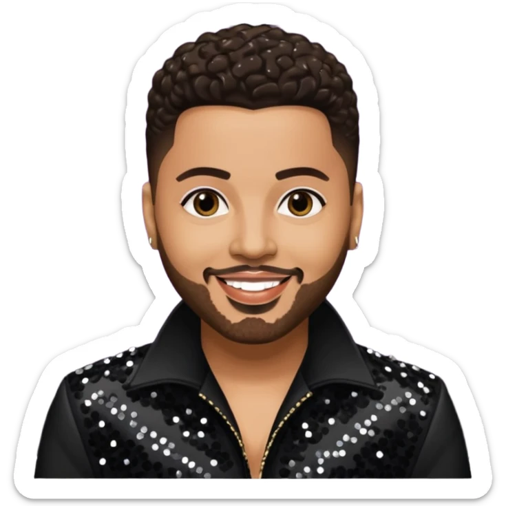 Al B Sure, R&B Singer with dark brown hair, black sequin outfit  sticker