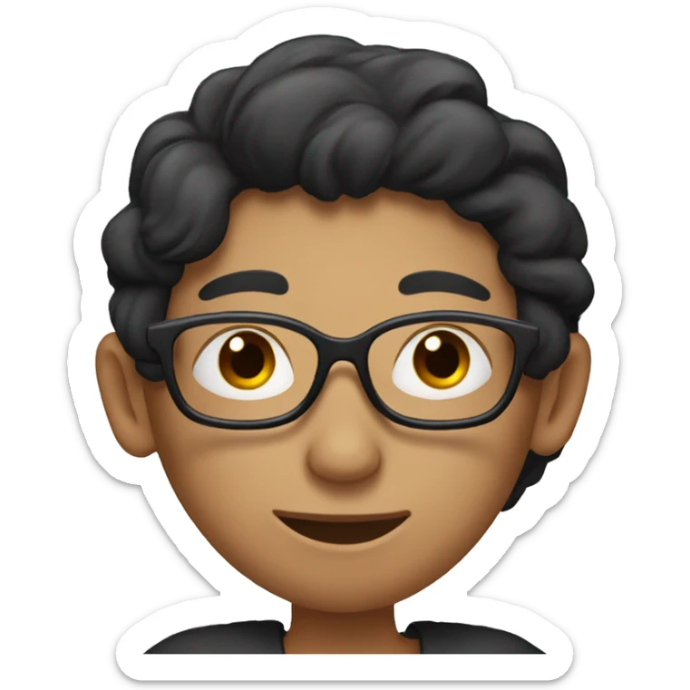 Wife with long red hair and glasses hugging husband with long black hair sticker