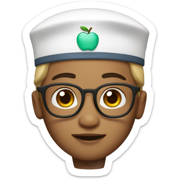 Apple Memoji(not a emoji) of A Gender Neutral Doctor Wearing a Doctor hat sticker