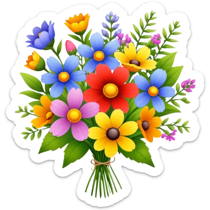 A bouquet of wildflowers for Women's Day. sticker
