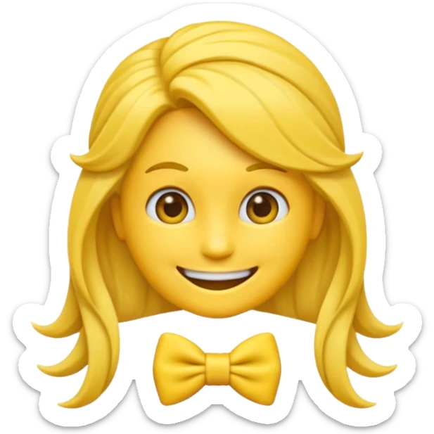 Emoji qui sourire qui fais un doigt d’honneur et un noeud dans les cheveux sticker