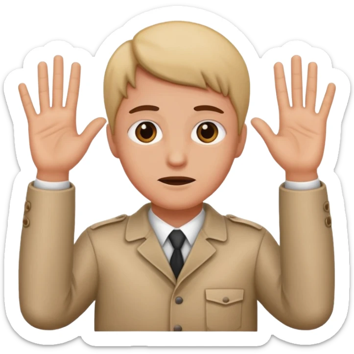 A person holding up their hands innocently (like they were accused of a crime) sticker