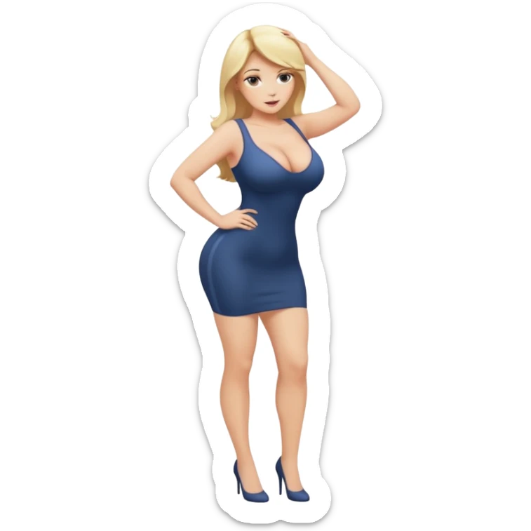 fullbody naked busty blonde pawg buxom bending over nsfw sticker