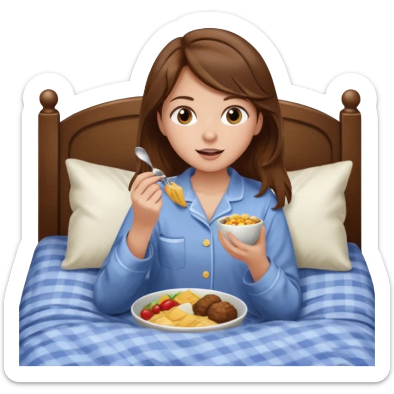 everyday life, food, sleep, work, girl, brown hair sticker