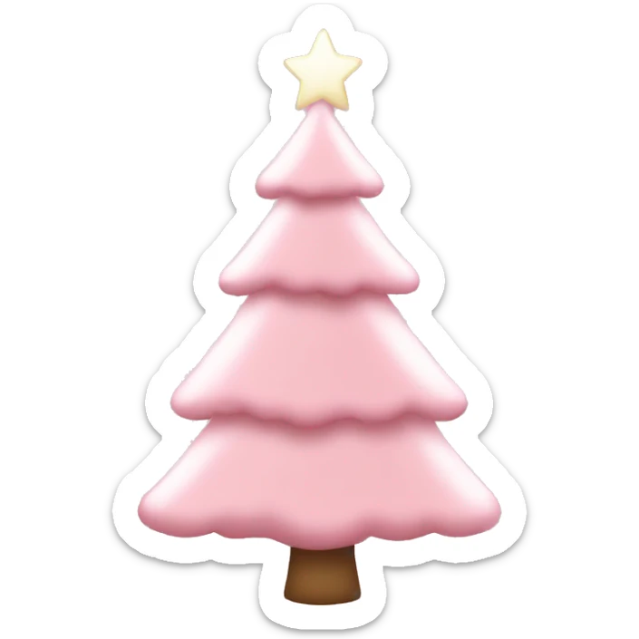 light pink christmas tree sticker