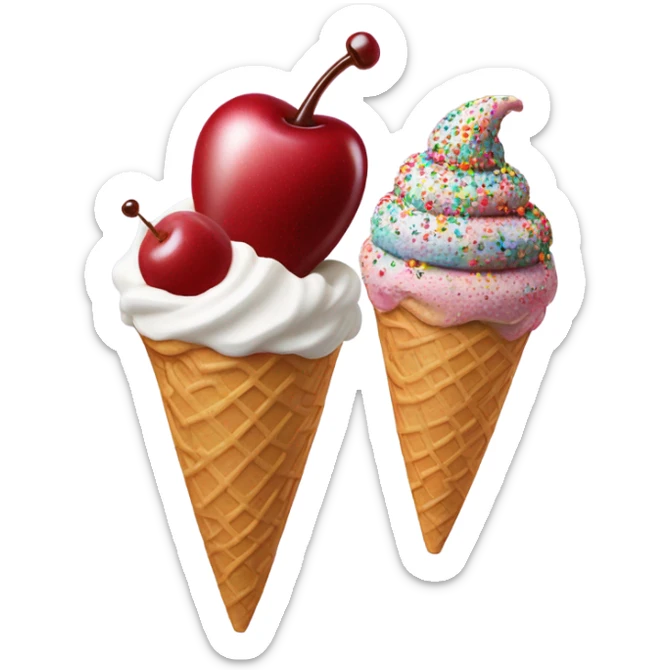 Ice cream eating ice cream sticker