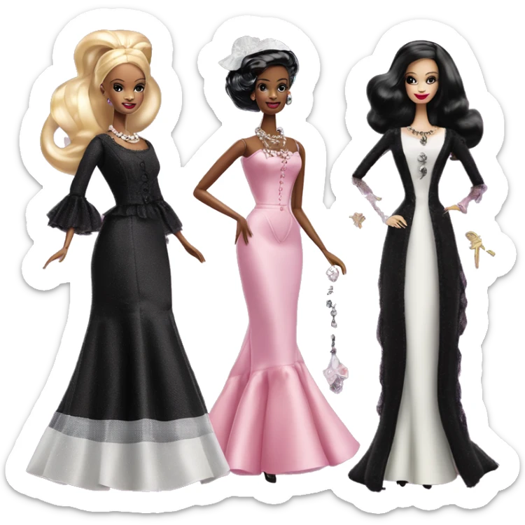 1915 Southern Belle Debut Barbie CC,Morticia Addams,modeling, sparkling black octopus tails  sticker