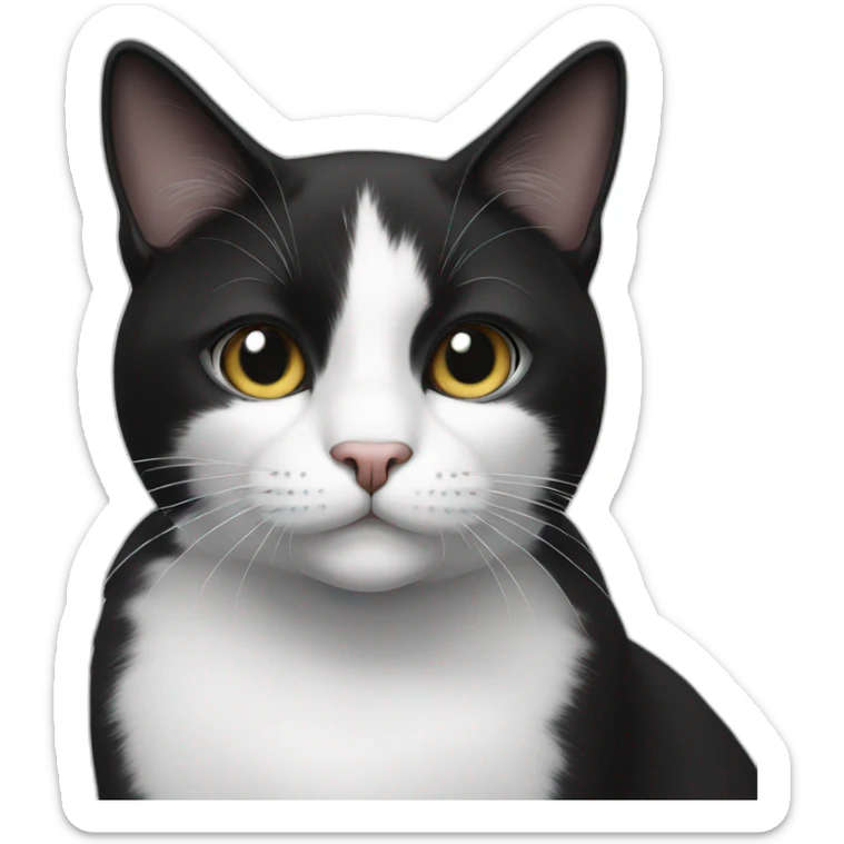 Black and white cat sticker