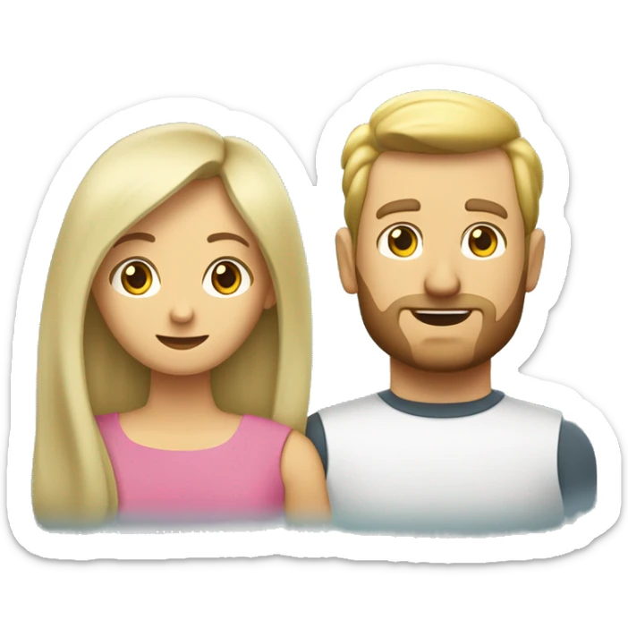 Trainierter Mann mit braunen Haaren und Bart mit Frau blond jung hübsch grüne Augen festlichen schick  sticker