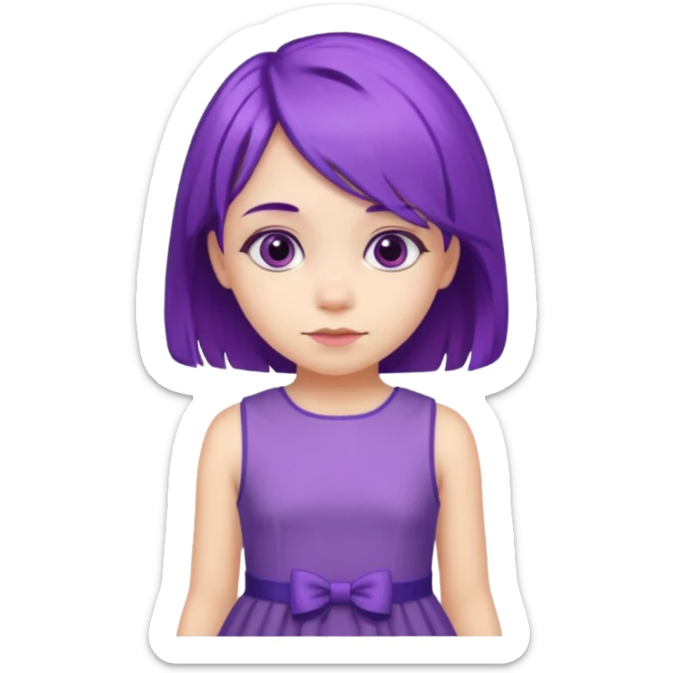 5 years old girl with purple hair sticker