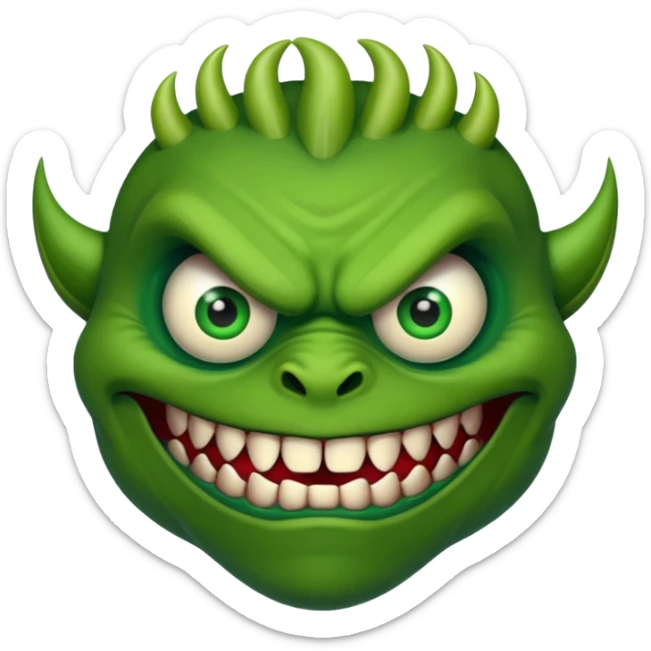 a monster with one eye in the centre of his face sticker