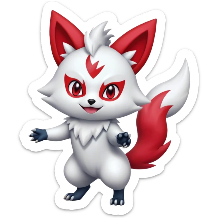 Epic Shiny Cool Cute Kawaii Zangoose-Zorua-Pokemon Full Body sticker