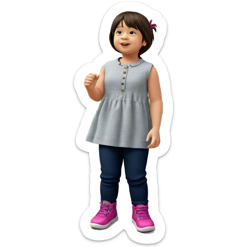 happy girl playing outside sticker