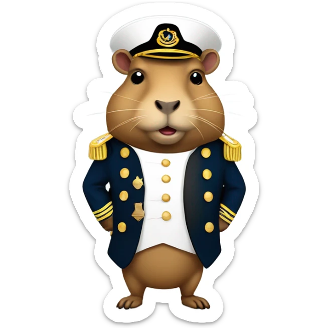 Captain capybara  sticker