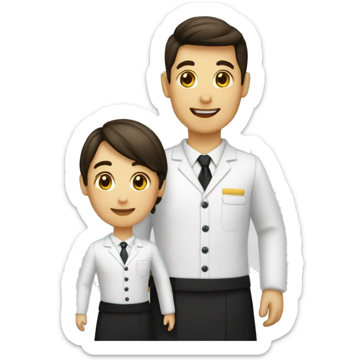   waiter and uniform sticker
