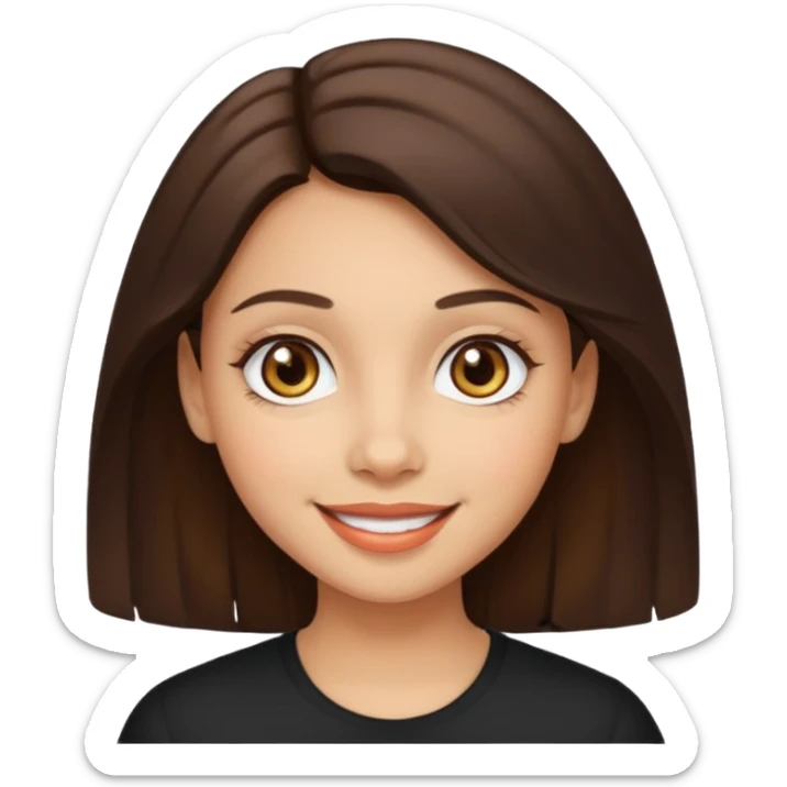 Koyu kahve sacli ela gözlü beyaz tenli guzel kiz sticker