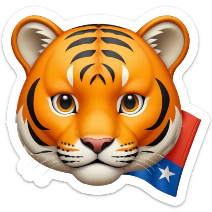 Quiero un tigre mezclado con la bandera cubana. Porque no apodan el tiger y soy de cuba sticker