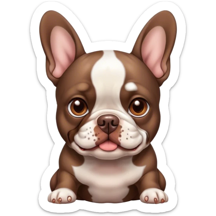 Chocolate merle french bulldog male with brown eyes  sticker