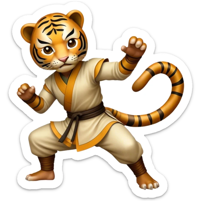 Cinematic Realistic Crouching Tiger, Hidden Dragon Pop Culture Emoji, showcasing a mystical portrayal of ancient martial arts rendered with dynamic textures and epic lighting. sticker