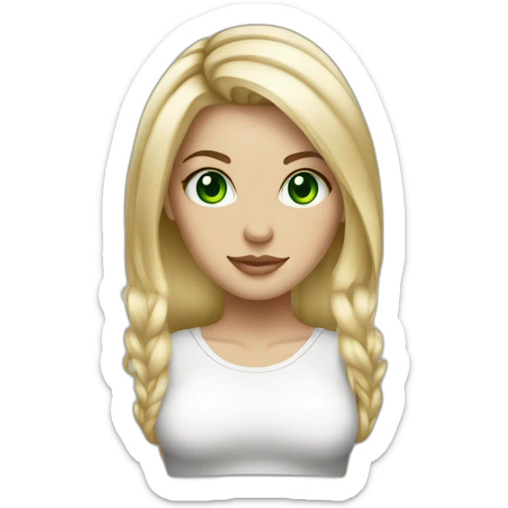 tattoo artist white girl straight blond hair, green eyes sticker