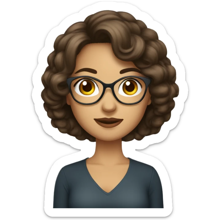 femme brune lunettes qui fait du tire a l'arc, cheveux mi long, brun, yeux un peu en amande sticker